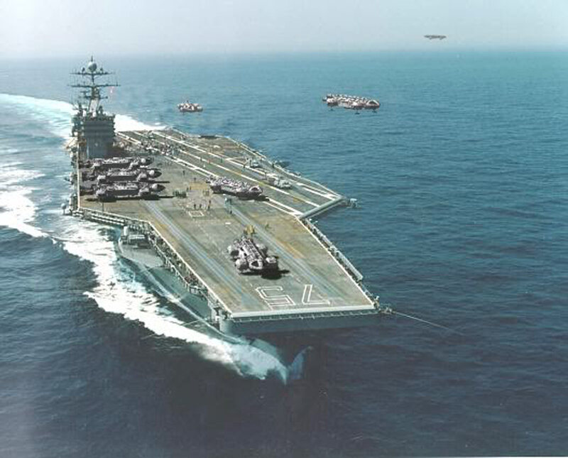Aircraft carrier at sea