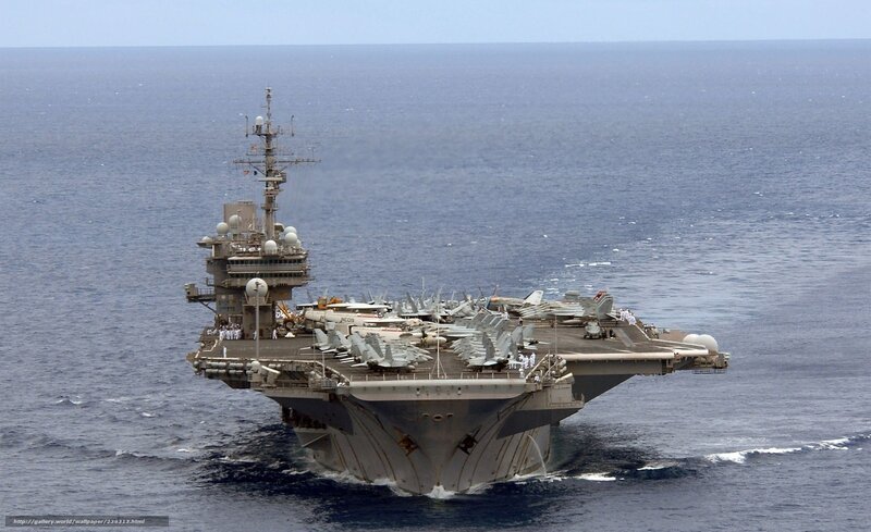 Aircraft carrier at sea