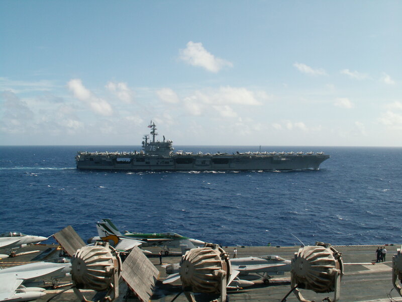 Aircraft carrier at sea