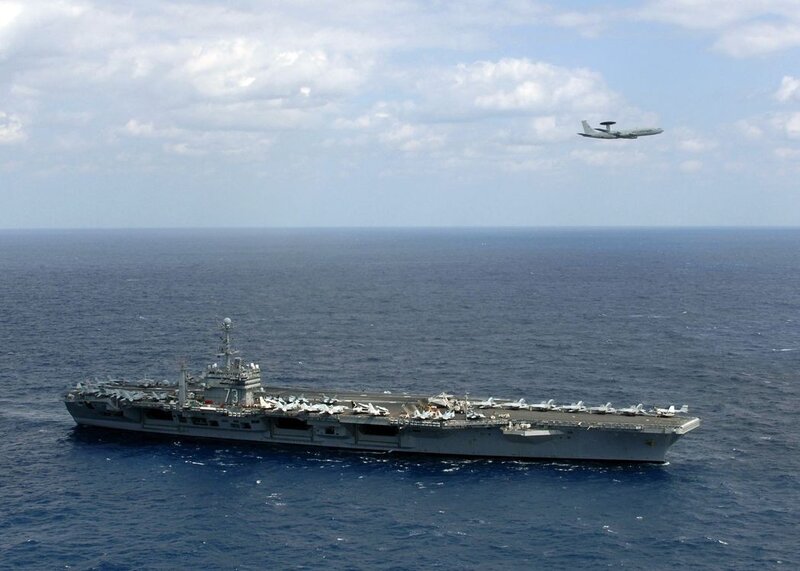 Aircraft carrier at sea