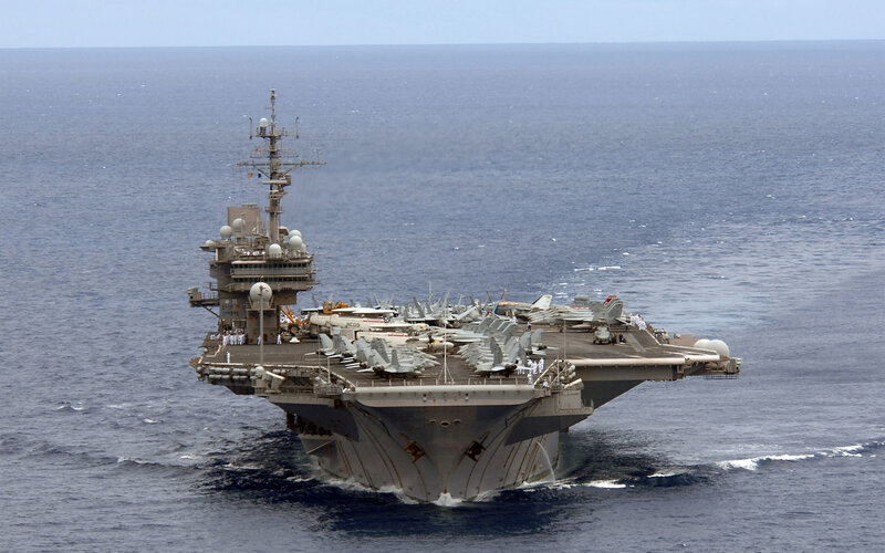 Aircraft carrier at sea