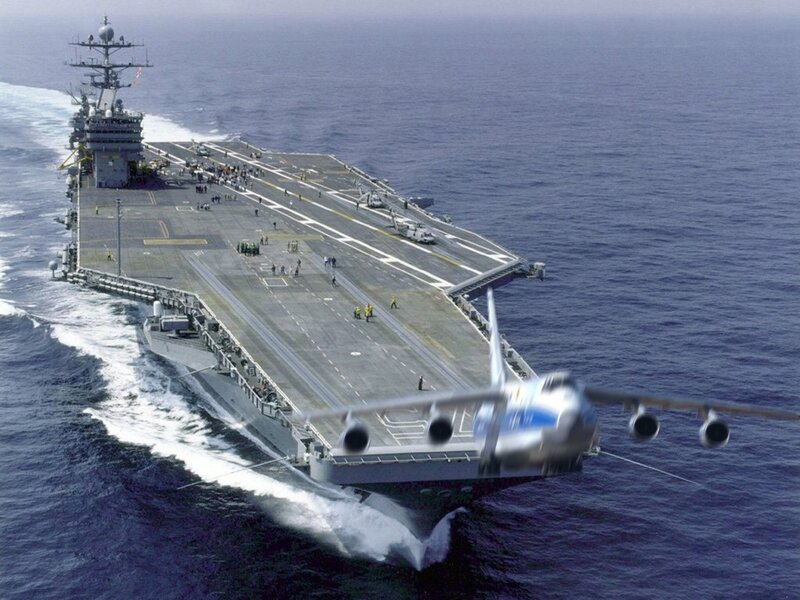 Aircraft carrier at sea
