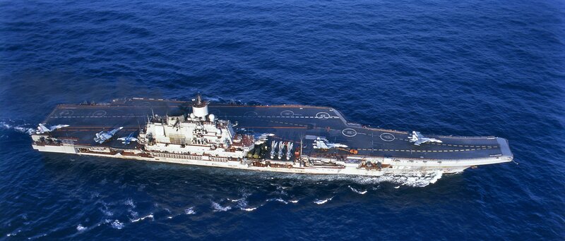 Aircraft carrier at sea