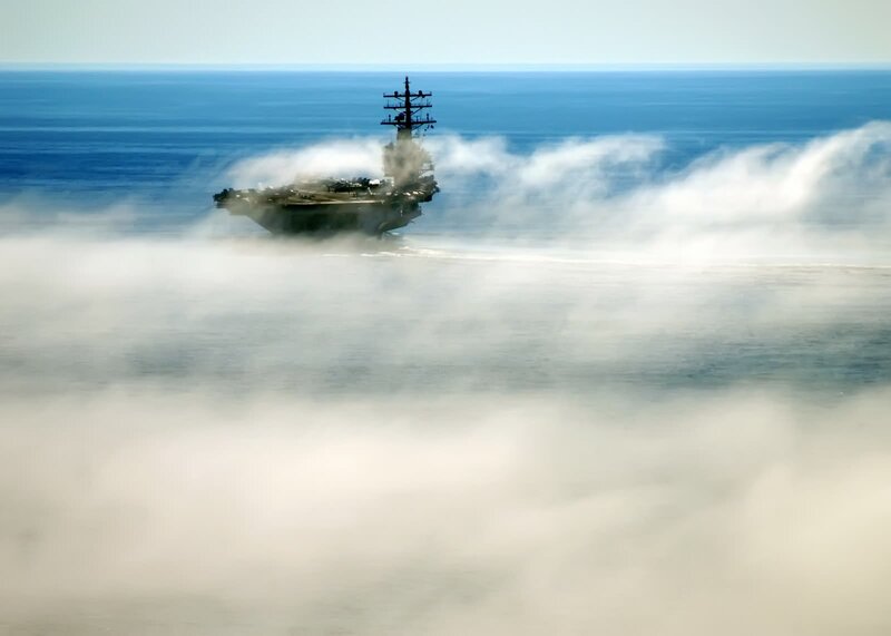 Aircraft carrier at sea