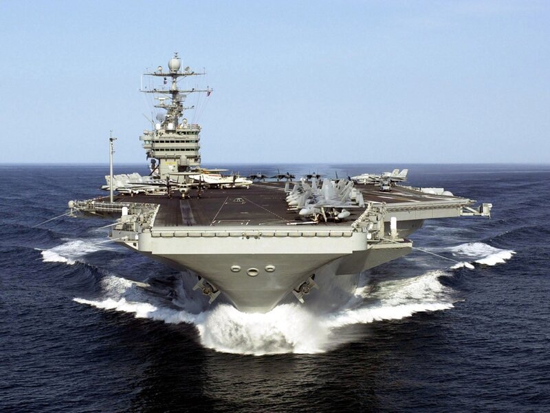 Aircraft carrier at sea
