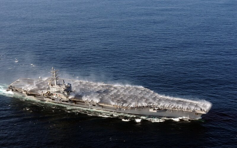 Aircraft carrier at sea