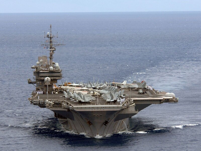 Aircraft carrier at sea