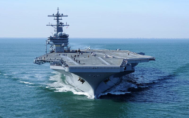 Aircraft carrier at sea