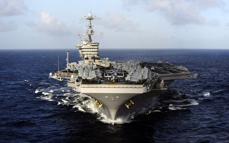 Aircraft carrier at sea
