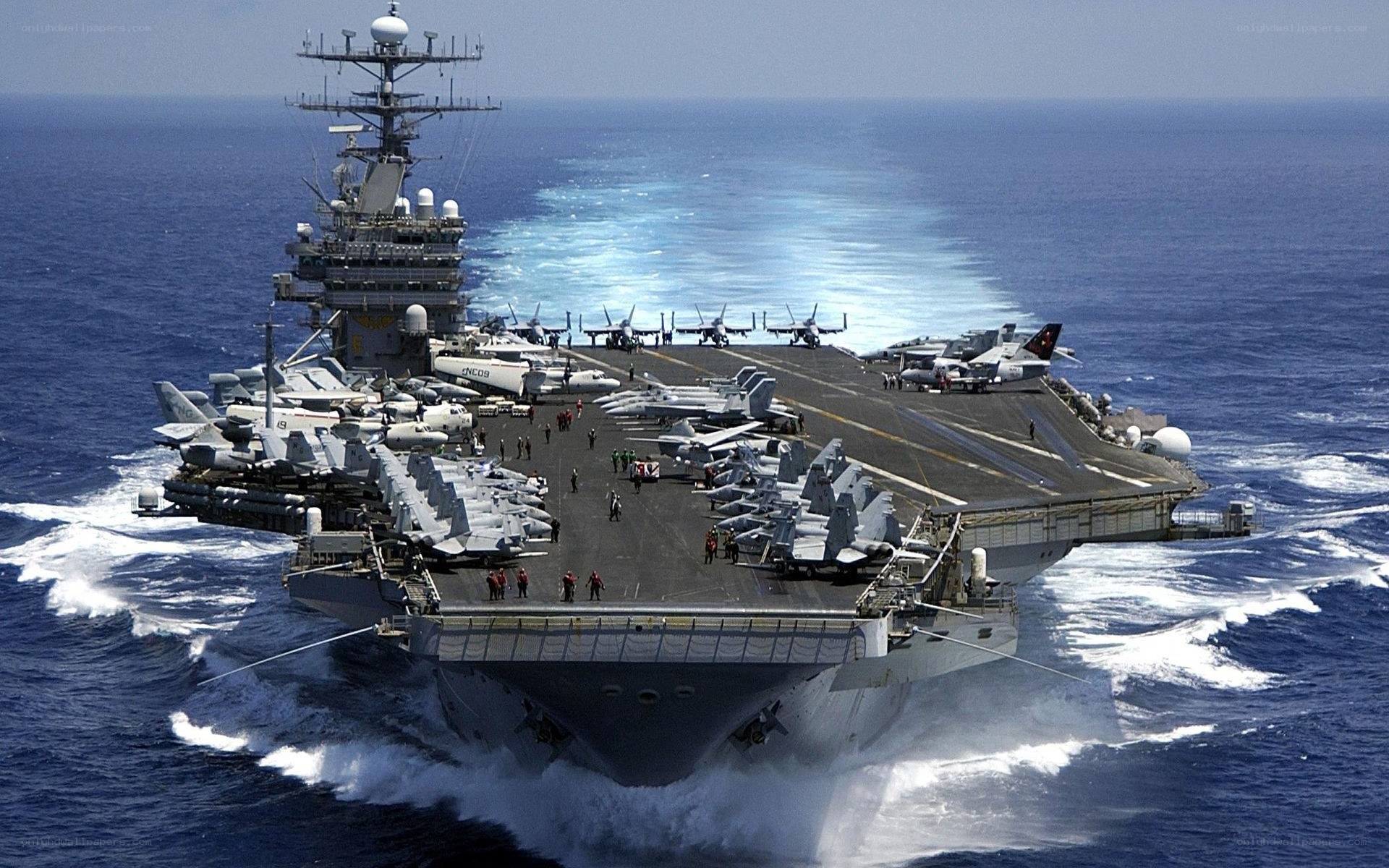Aircraft carrier at sea