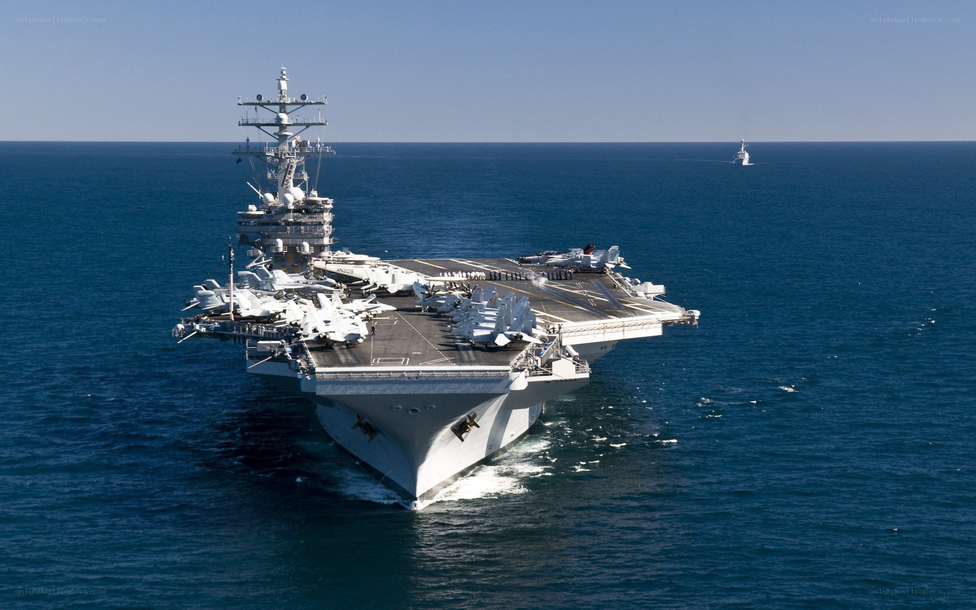 Aircraft carrier at sea