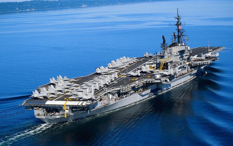 Aircraft carrier at sea