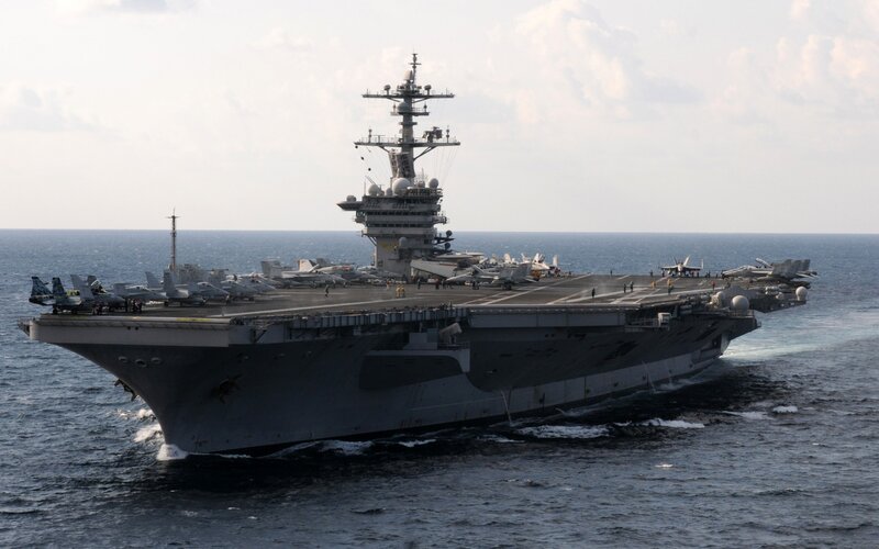 Aircraft carrier at sea