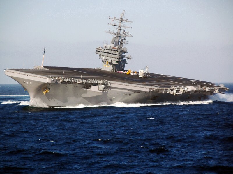 Aircraft carrier at sea
