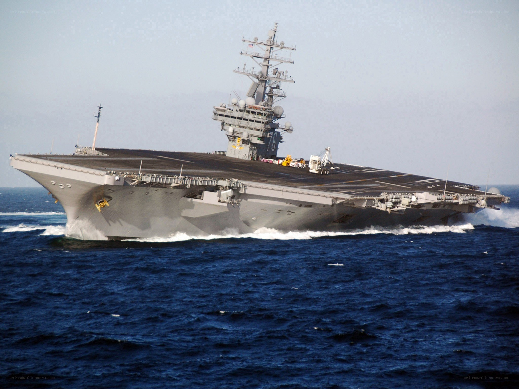 Aircraft carrier at sea