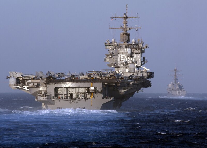 Aircraft carrier at sea
