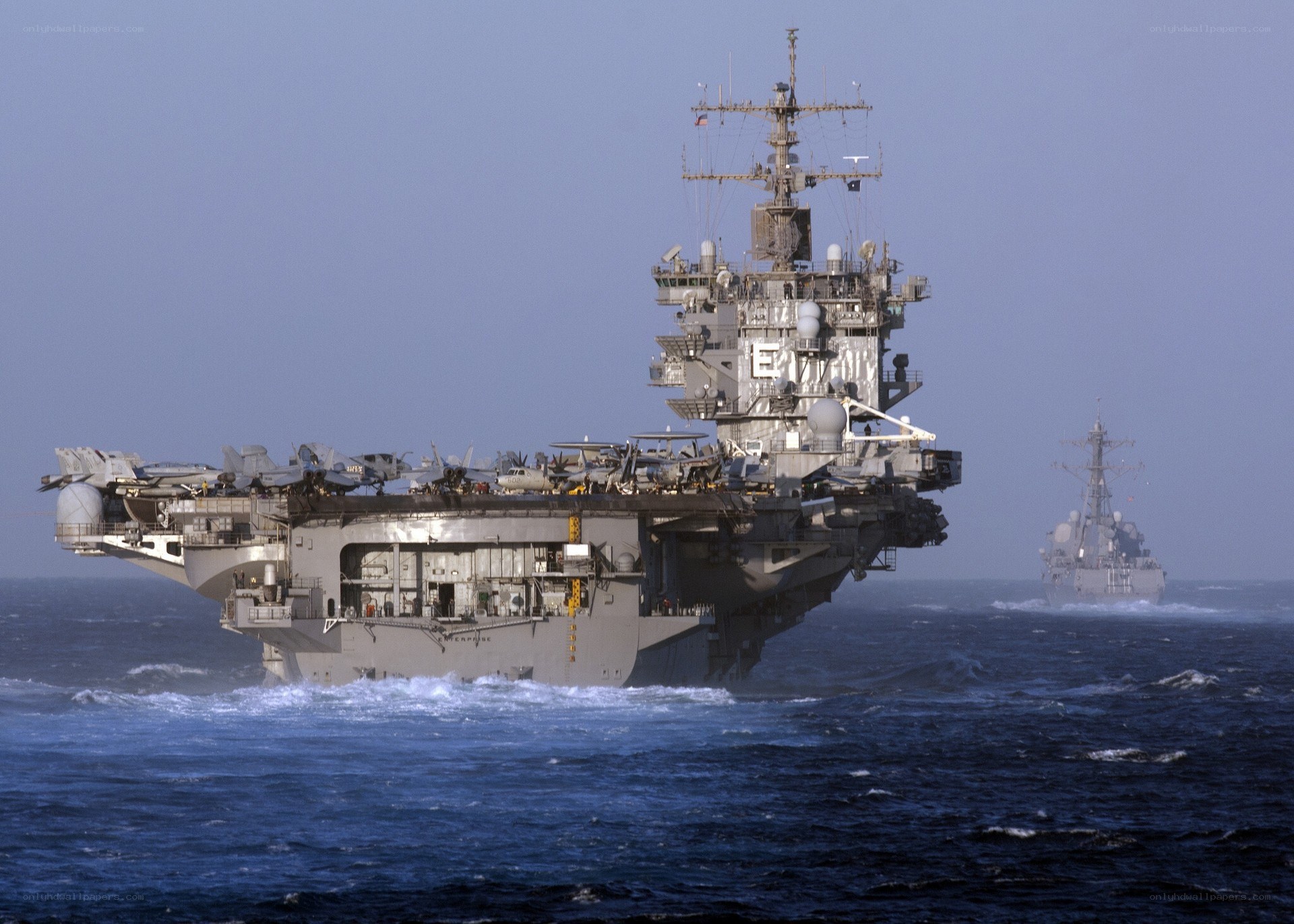Aircraft carrier at sea