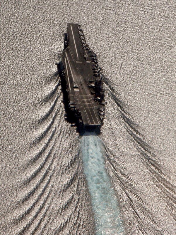 Aircraft carrier at sea