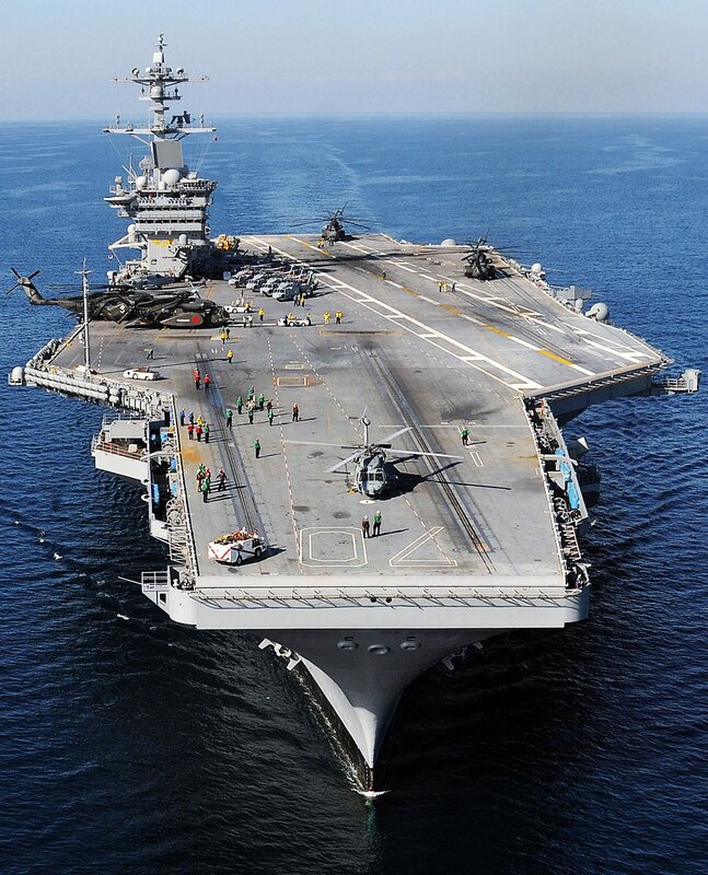 Aircraft carrier at sea