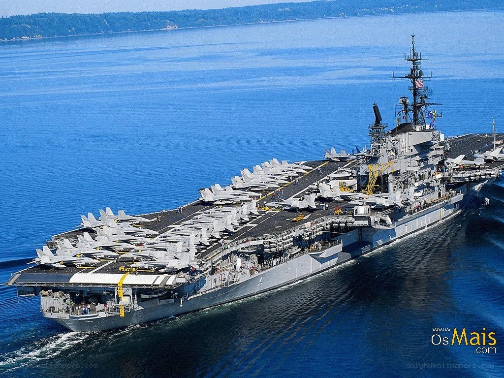 Aircraft carrier at sea