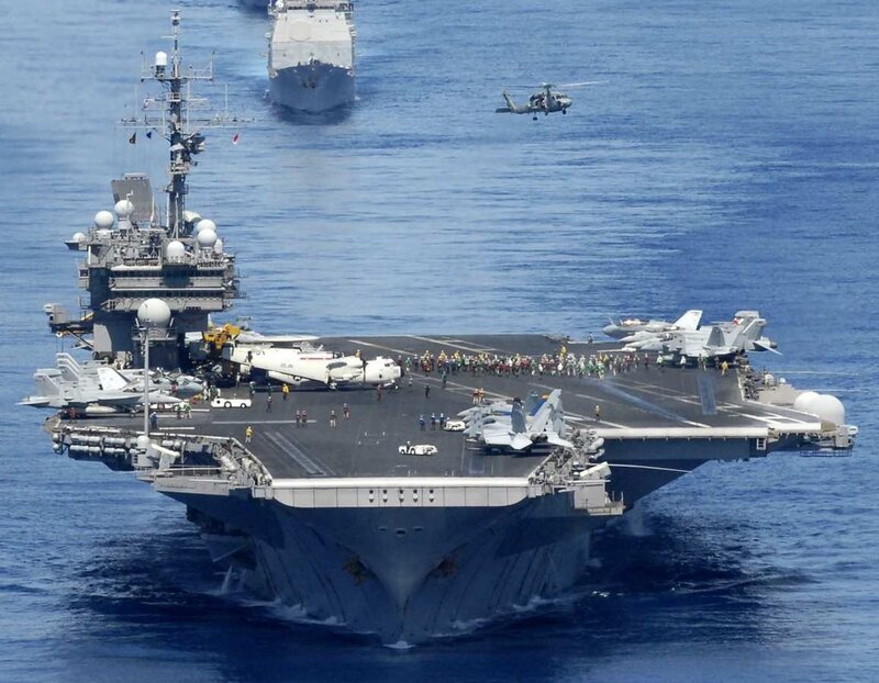 Aircraft carrier at sea