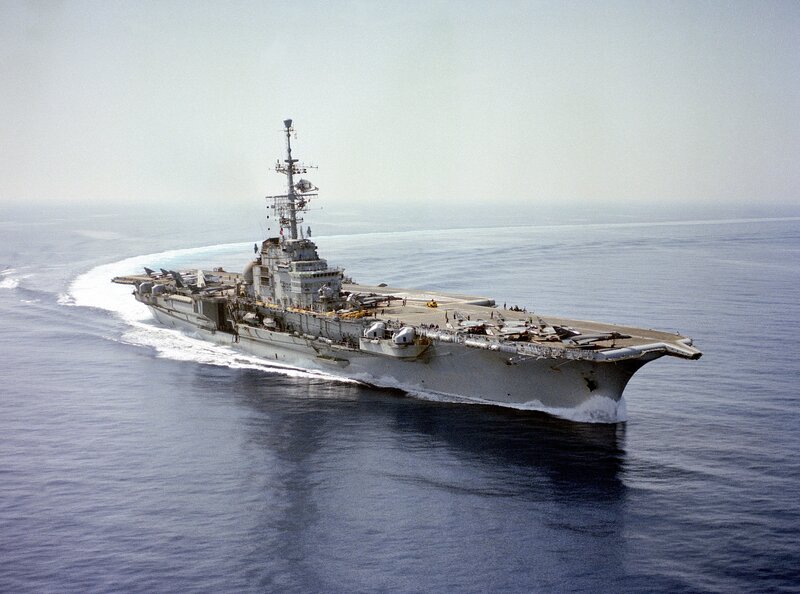 Aircraft carrier at sea