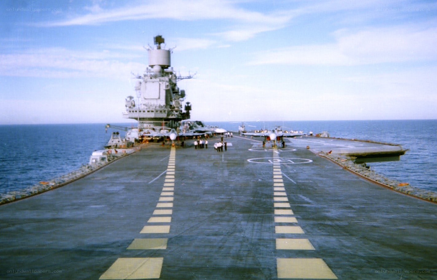 Aircraft carrier at sea