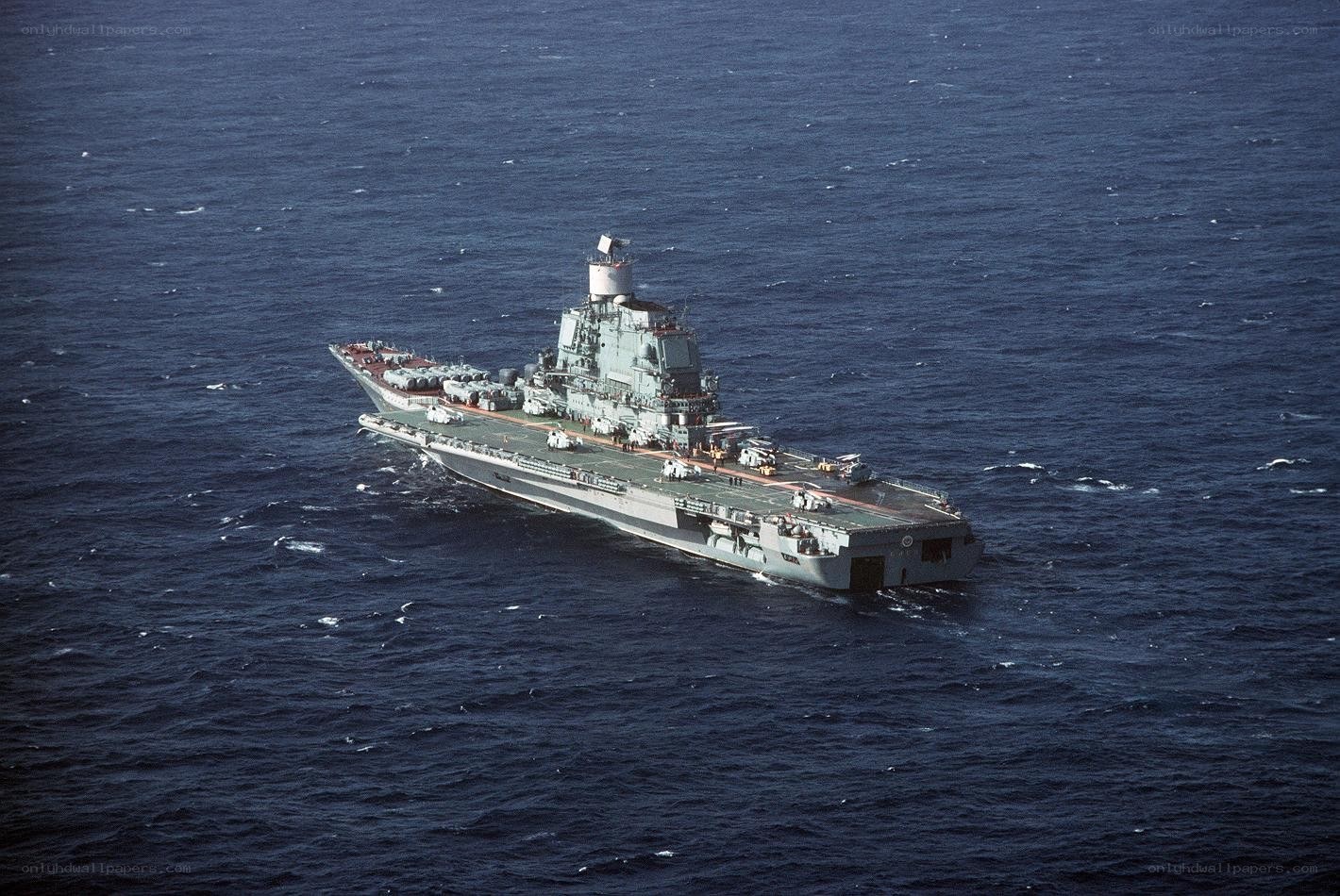 Aircraft carrier at sea