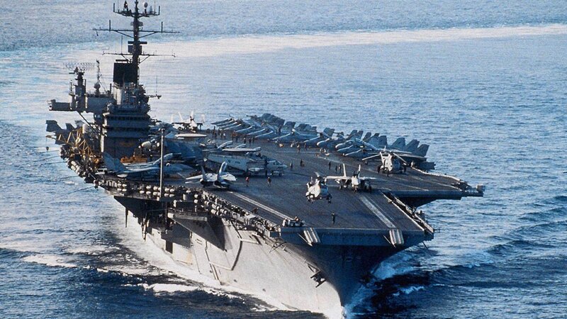 Aircraft carrier at sea