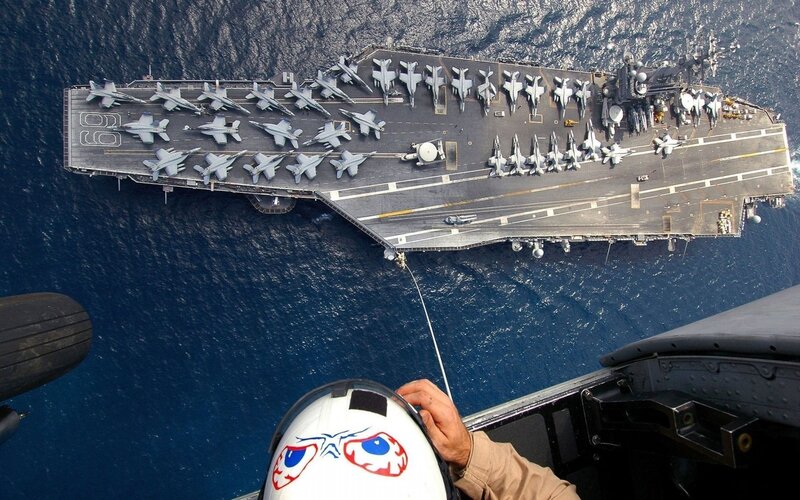 Aircraft carrier at sea