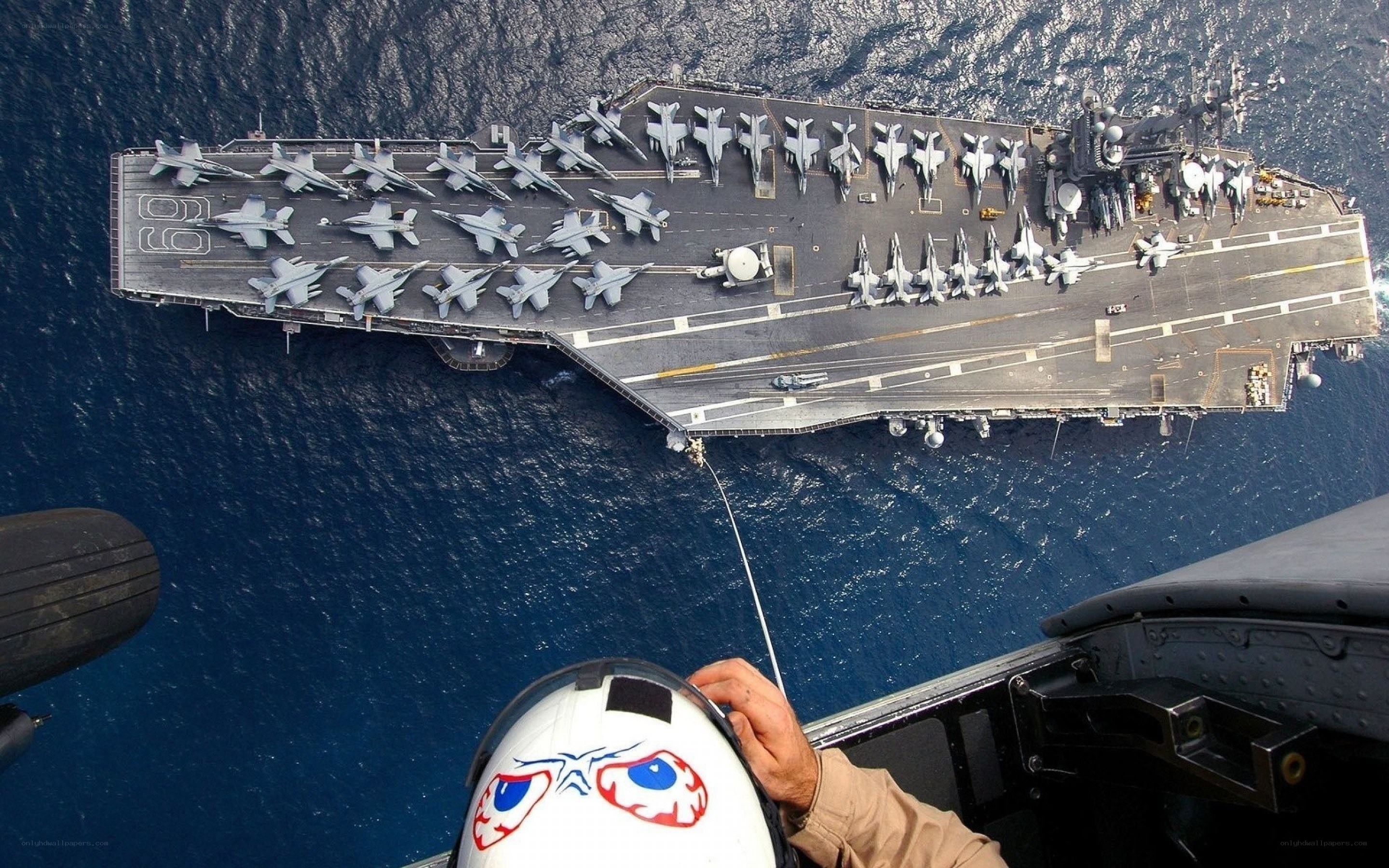Aircraft carrier at sea