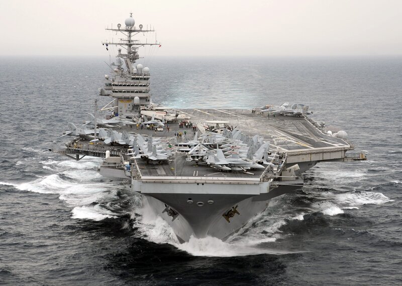 Aircraft carrier at sea