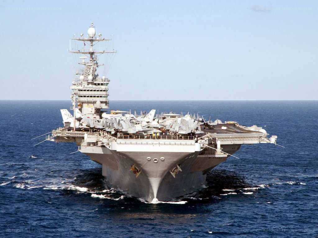 Aircraft carrier at sea