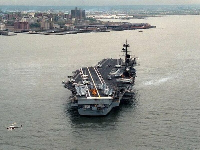 Aircraft carrier at sea
