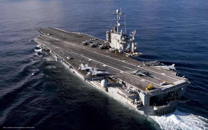 Aircraft carrier at sea
