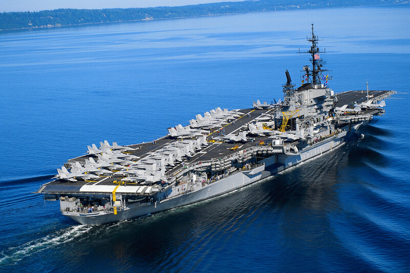 Aircraft carrier at sea