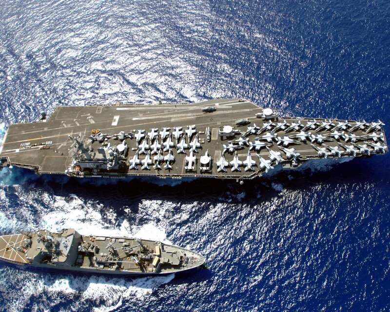 Aircraft carrier at sea