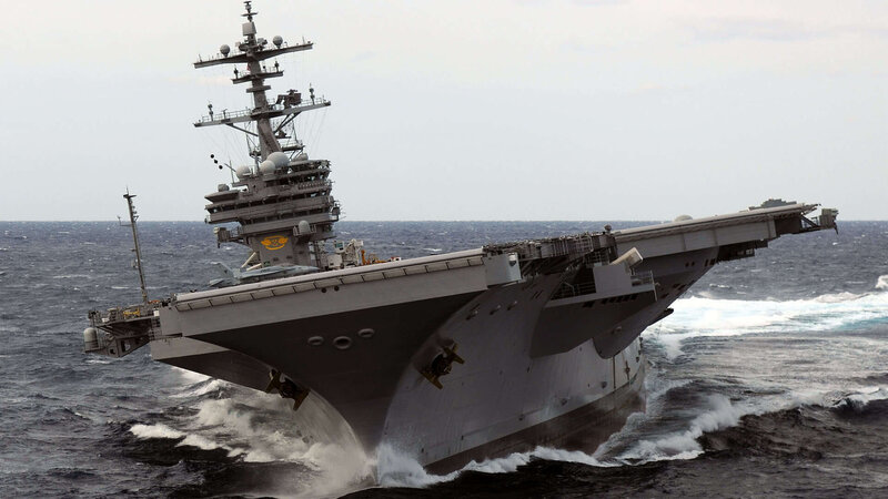 Aircraft carrier at sea