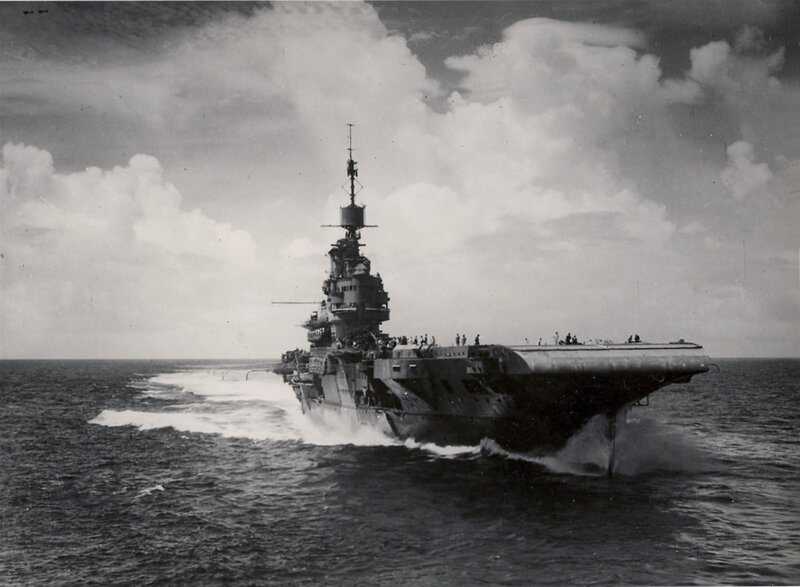 Aircraft Carrier at Sea — Black