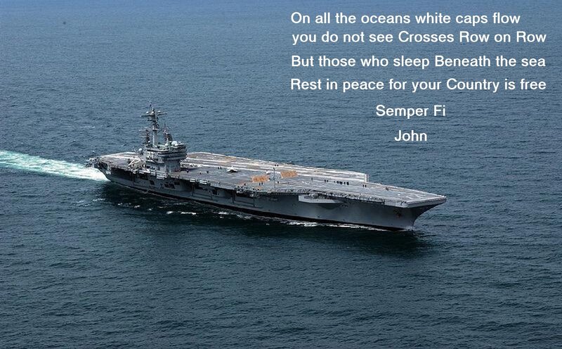 Aircraft Carrier at Sea — Blue, Solemn