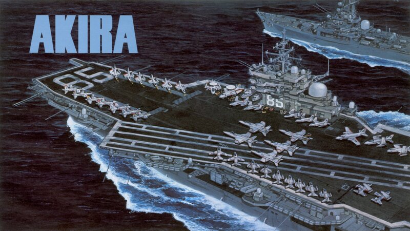 Aircraft Carrier at Sea — Gray, Dramatic, Illustration