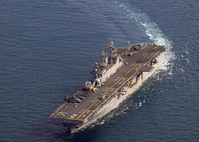 Aircraft Carrier at Sea — Gray