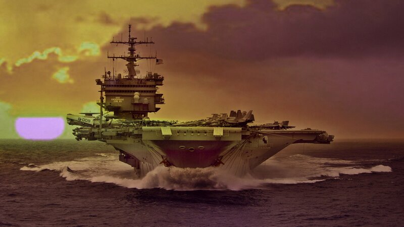 Aircraft Carrier at Sea — Purple