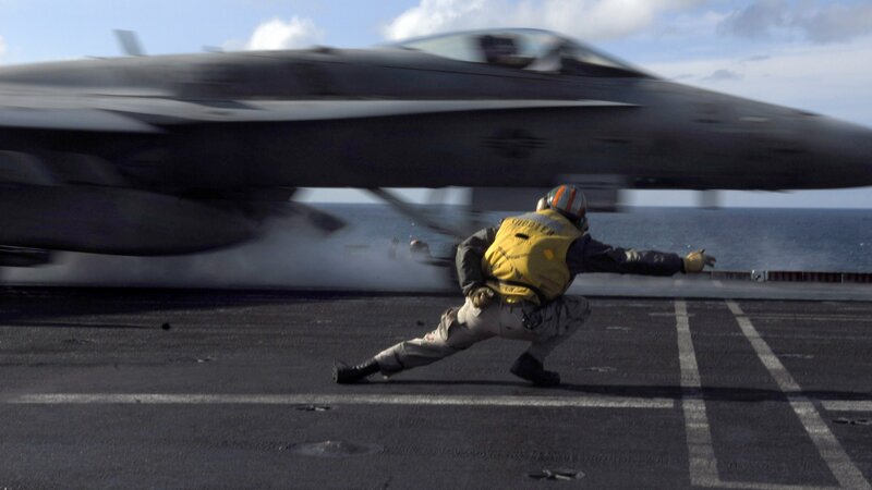 Aircraft Carrier Crew Member — Gray, Dramatic, Afternoon
