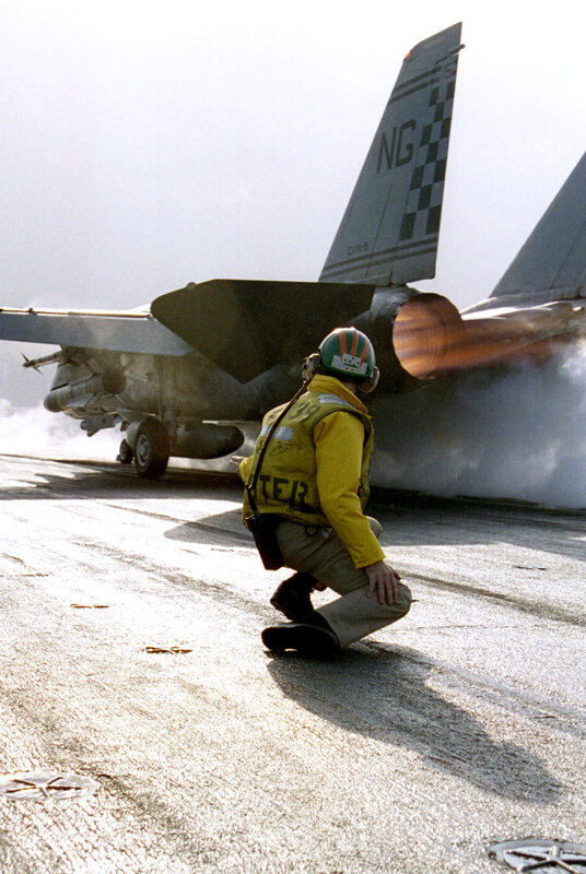 Aircraft Carrier Crew Member — Yellow, Dramatic