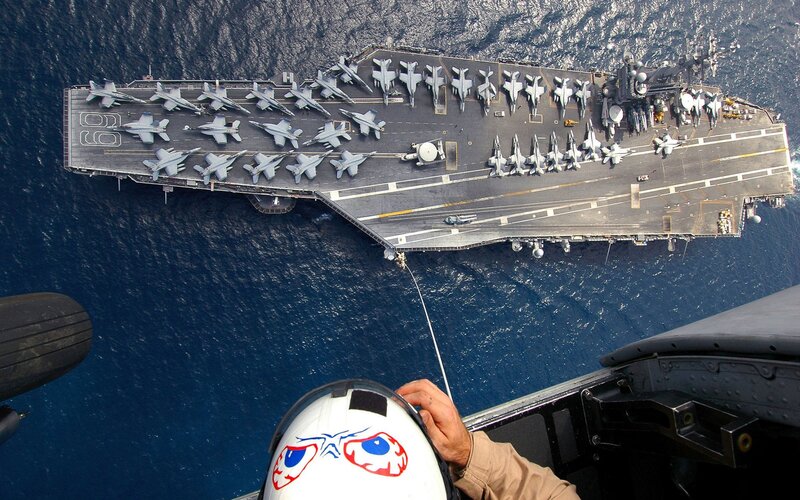 Aircraft Carrier Deck — Blue, Dramatic, Afternoon, Photograph