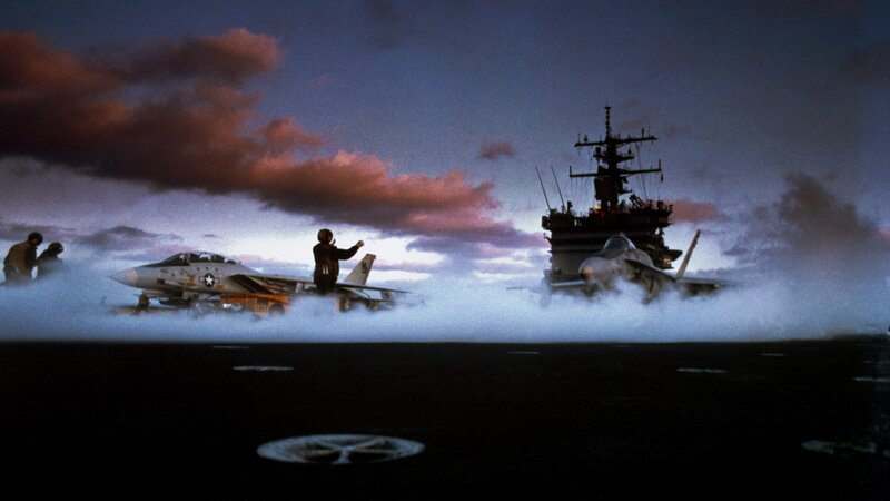 Aircraft Carrier Deck — Blue, Dramatic, Sunset, Photograph