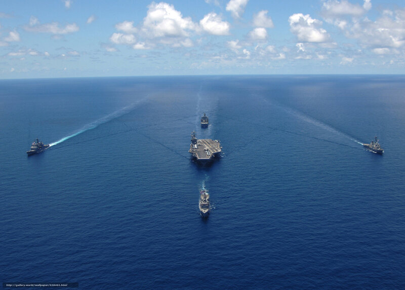 Aircraft Carrier Fleet — Blue, Serene, Afternoon, Photograph