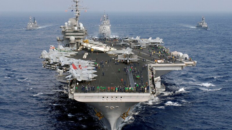 Aircraft Carrier Fleet — Gray, Dramatic, Afternoon