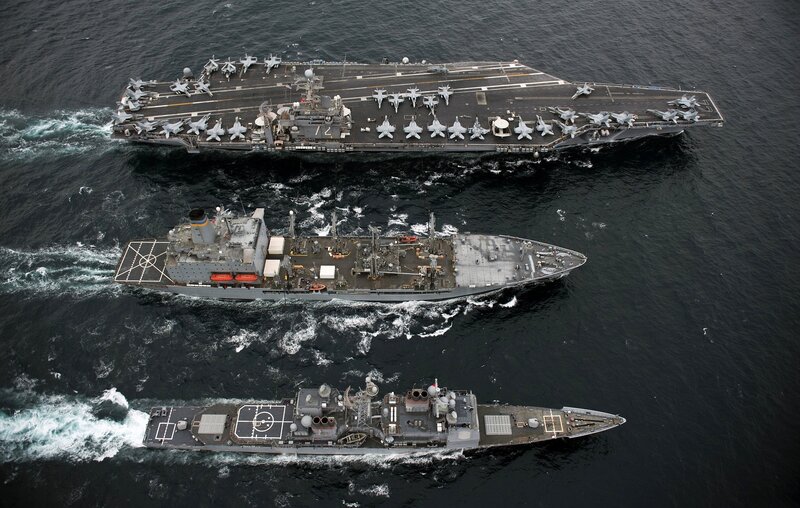 Aircraft Carrier Fleet — Gray, Dramatic, Photograph, Warships